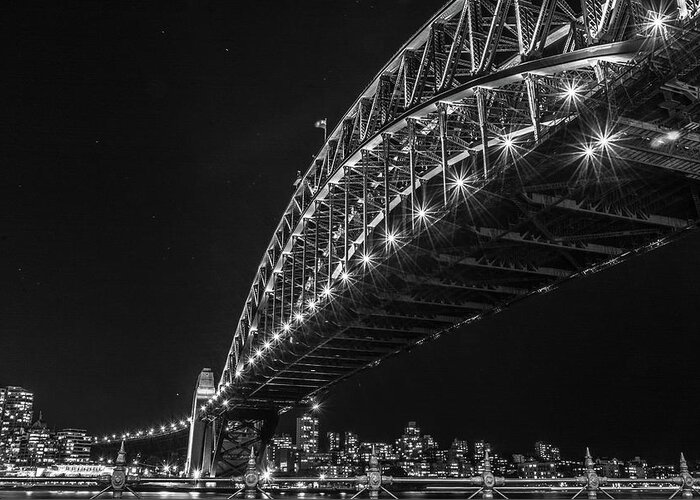 Sydney Greeting Card featuring the photograph Sydney Harbour Bridge at Night by Racheal Christian