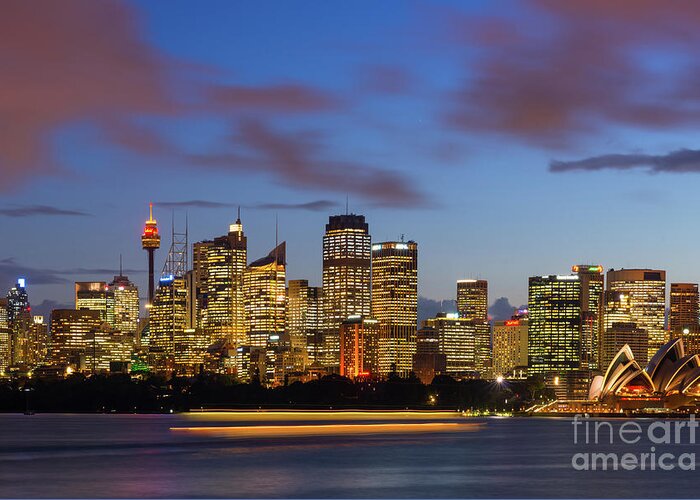 Sydney Greeting Card featuring the photograph Sydney Harbour sunset by Andrew Michael