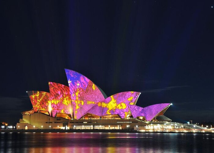 Sydney Opera House Greeting Card featuring the digital art Sydney Opera House by Maye Loeser