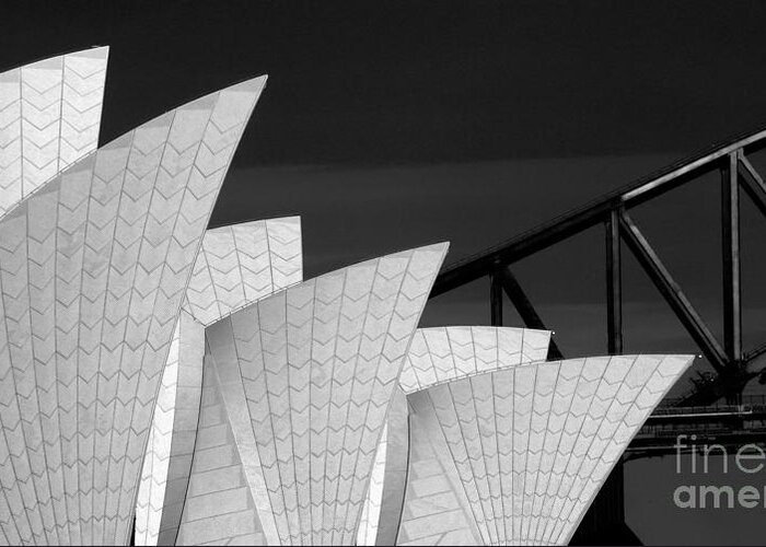 Sydney Opera House Greeting Card featuring the photograph Sydney Opera House with bridge backdrop by Sheila Smart Fine Art Photography
