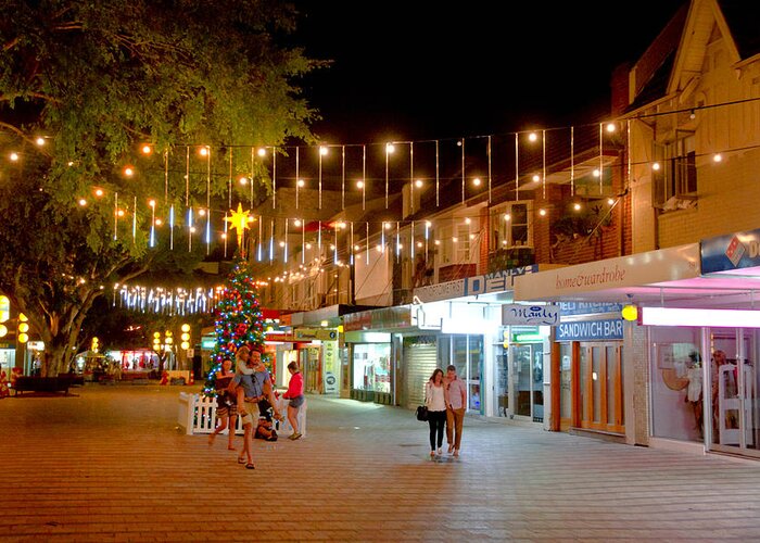 Manly Greeting Card featuring the photograph SYdney Road In Manly At Christmas by Miroslava Jurcik