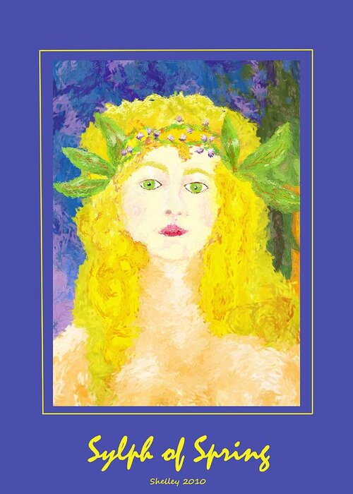 Sylph Greeting Card featuring the painting Sylph of Spring Poster by Shelley Bain