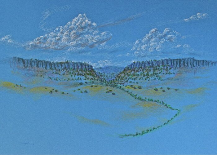 Colored Pencil Greeting Card featuring the drawing Table Lands by Michele Myers