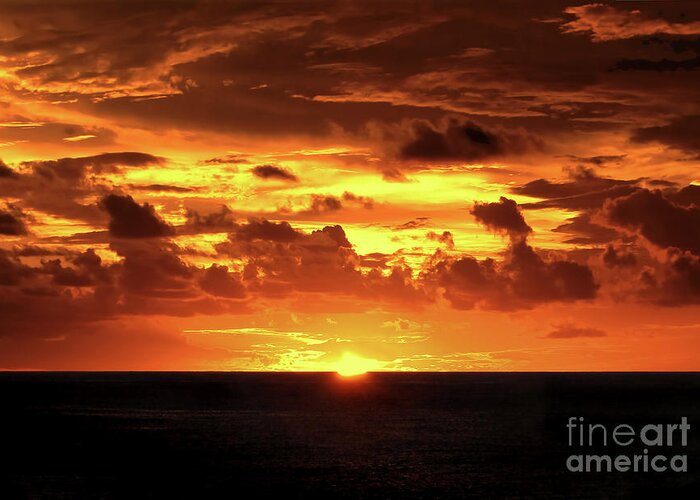 Sunset Greeting Card featuring the photograph Tahitian Sunset by Sue Melvin