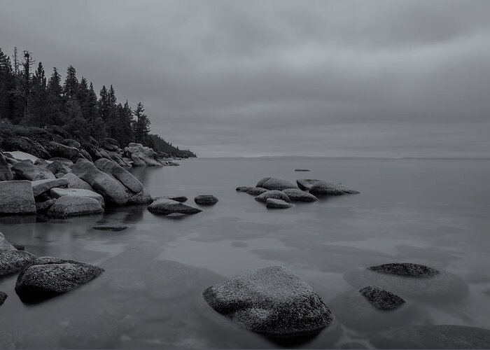 Landscape Greeting Card featuring the photograph Tahoe in Black and White by Jonathan Nguyen