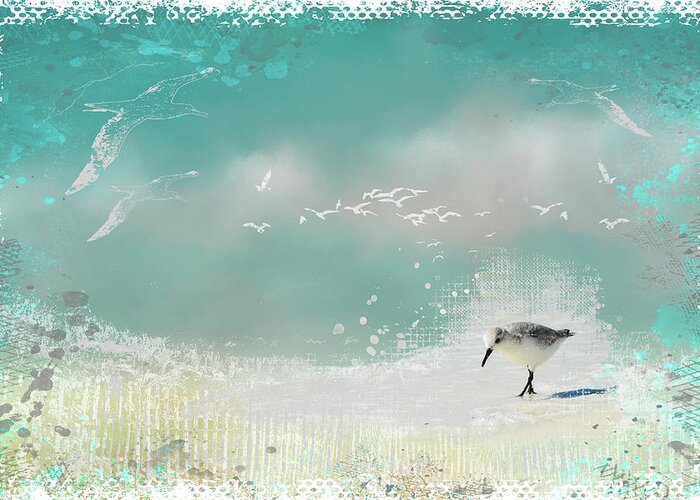 Sandpiper Greeting Card featuring the photograph Taking a Stroll by Carla Parris
