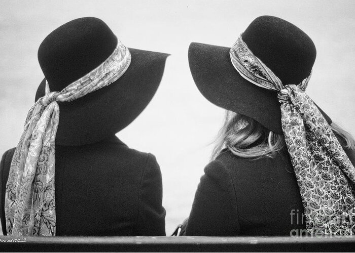 Hats Greeting Card featuring the photograph Talking Hats, Paris 1969 by Marc Nader
