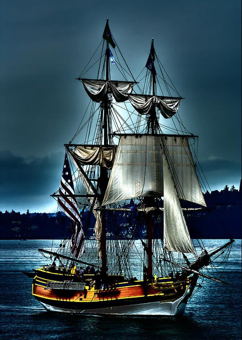Tall Ships Greeting Card featuring the photograph Tall Ships - Tacoma Washington by David Patterson