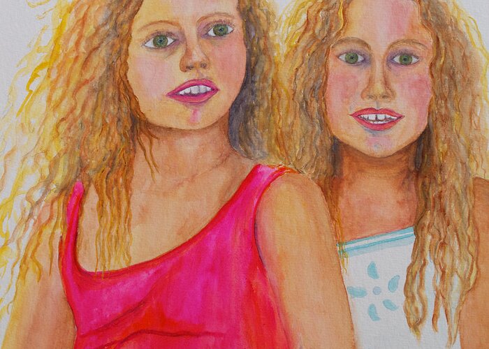 Blonde Hair Greeting Card featuring the painting Tangled Tresses by Patricia Beebe