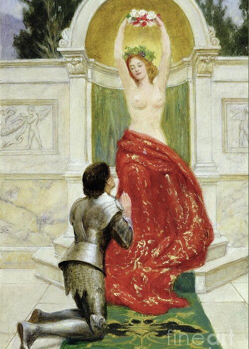Tannhauser Greeting Card featuring the painting Tannhauser in the Venusburg by John Collier