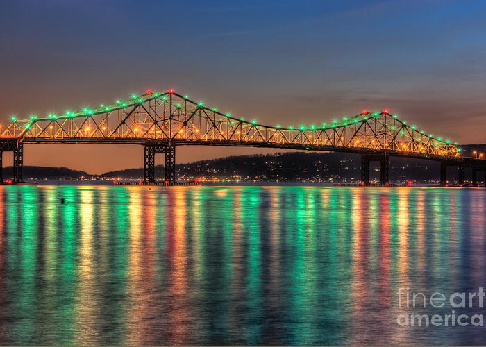 Clarence Holmes Greeting Card featuring the photograph Tappan Zee Bridge Twilight II by Clarence Holmes