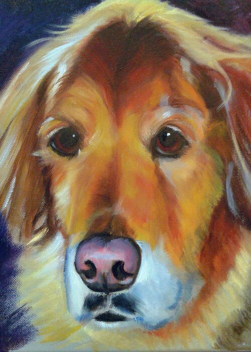Pet Greeting Card featuring the painting Teddy by Kaytee Esser