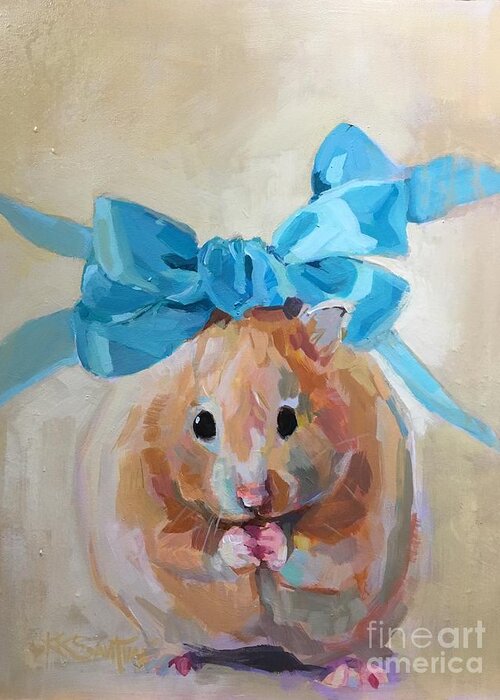 Hamster Greeting Card featuring the painting Teddy by Kimberly Santini