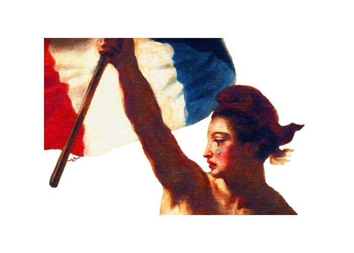 France Greeting Card featuring the painting TEE SHIRT Vive La France Liberty Weeps by Tony Rubino