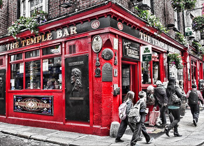 Sharon Popek Greeting Card featuring the photograph Temple Bar Pub by Sharon Popek