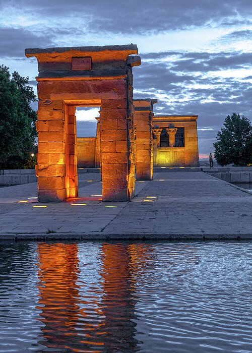 Landmark Greeting Card featuring the photograph Temple of Debod by W Chris Fooshee