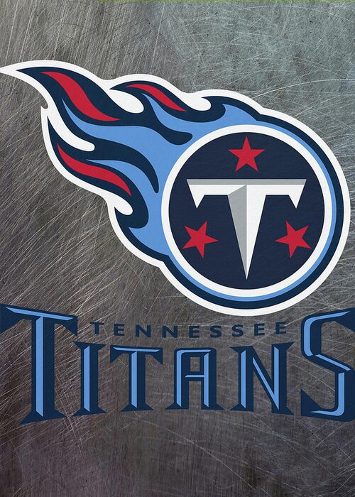 Tennessee Titans Greeting Card featuring the mixed media Tennessee Titans on an abraded steel texture by Movie Poster Prints