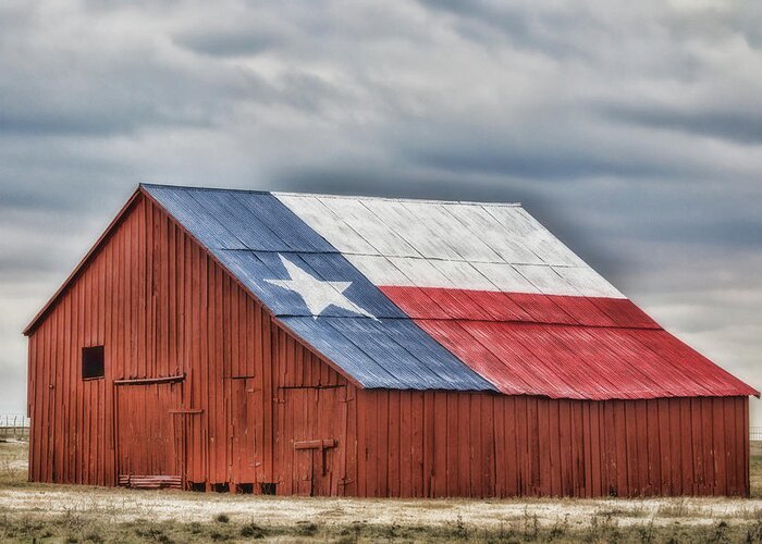 Flag Greeting Card featuring the photograph Texas Flag Barn #3 by Ronnie Prcin