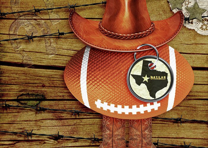 Texas Greeting Card featuring the digital art Texas Football by Paula Ayers