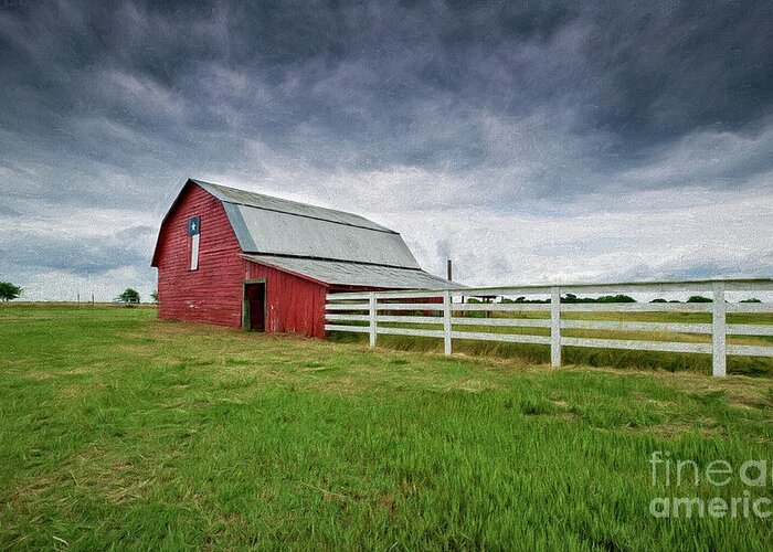 Red Greeting Card featuring the photograph Texas Red Barn by Patti Schulze