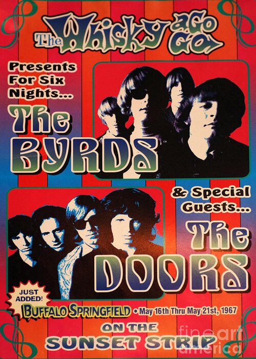 Doors Greeting Card featuring the photograph Th Byrds And The Doors Poster Collection 2 by Bob Christopher