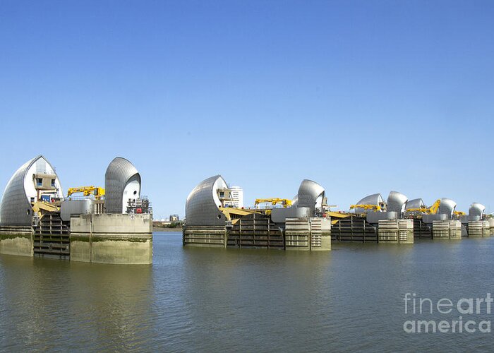 Thames Barrier Greeting Card featuring the photograph Thames Barrier by Karen Foley
