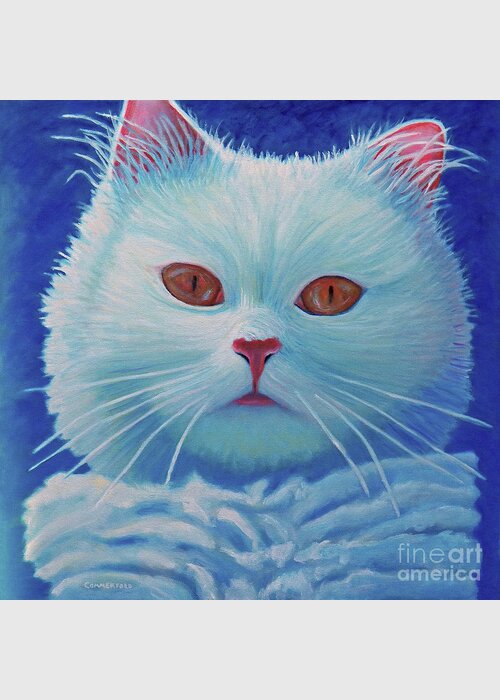 Cat Greeting Card featuring the painting That Cat by Brian Commerford