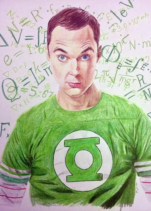 Sheldon Greeting Card featuring the drawing That's My Spot by Michael McKenzie