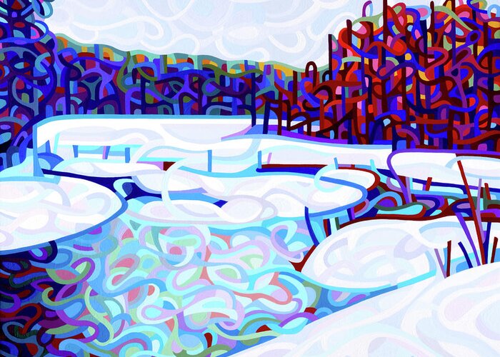 Fine Art Greeting Card featuring the painting Thaw by Mandy Budan