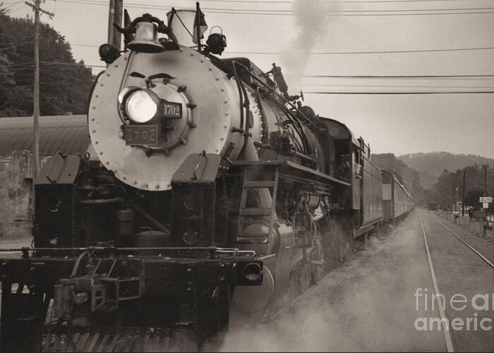 Trains Greeting Card featuring the photograph The 1702 At Dillsboro by Richard Rizzo