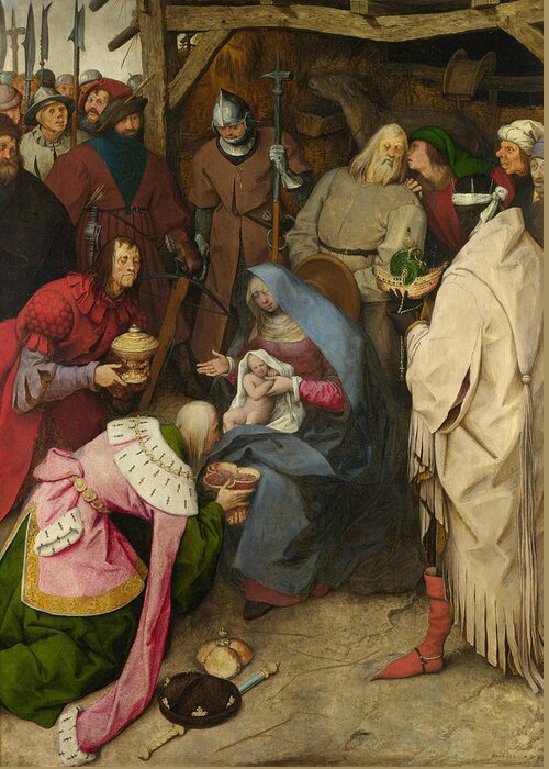 Netherlandish Painters Greeting Card featuring the painting The Adoration of the Kings by Pieter Bruegel the Elder