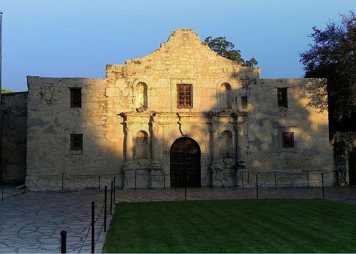 United States Greeting Card featuring the photograph The Alamo at Dusk by Joseph Hendrix