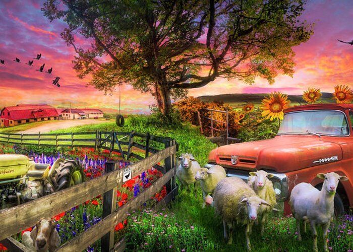 Appalachia Greeting Card featuring the photograph The Appalachian Farm Life in Beautiful Morning Light by Debra and Dave Vanderlaan