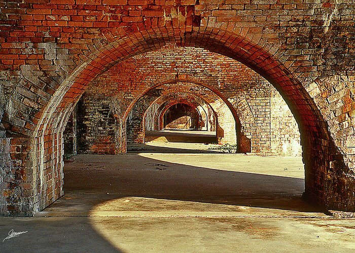 History Greeting Card featuring the photograph The Arches of Fort Pickens II by Phil Jensen