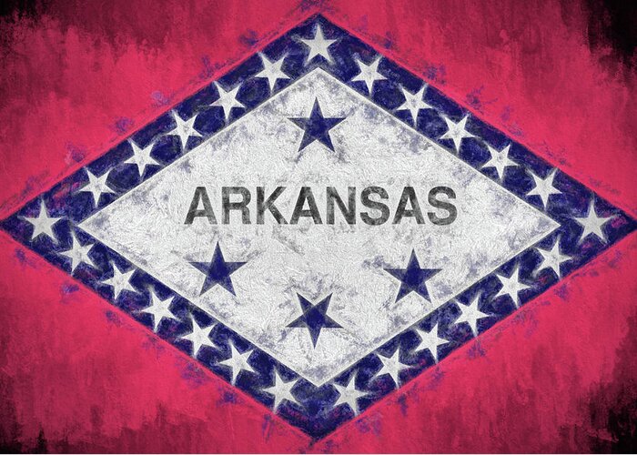 The Arkansas Flag Greeting Card featuring the photograph The Arkansas Flag by JC Findley