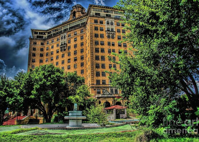 The Baker Hotel Greeting Card featuring the photograph The Baker Hotel by Diana Mary Sharpton