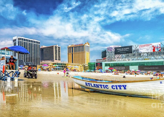 Atlantic City Greeting Card featuring the photograph The Beach in Atlantic City by Nick Zelinsky Jr