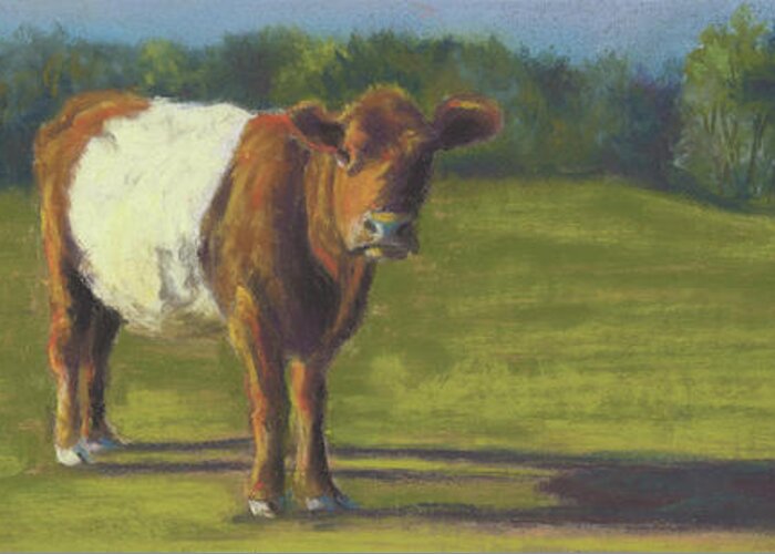 Belted Cow Painting Greeting Card featuring the painting The Belted Cow by Terri Meyer