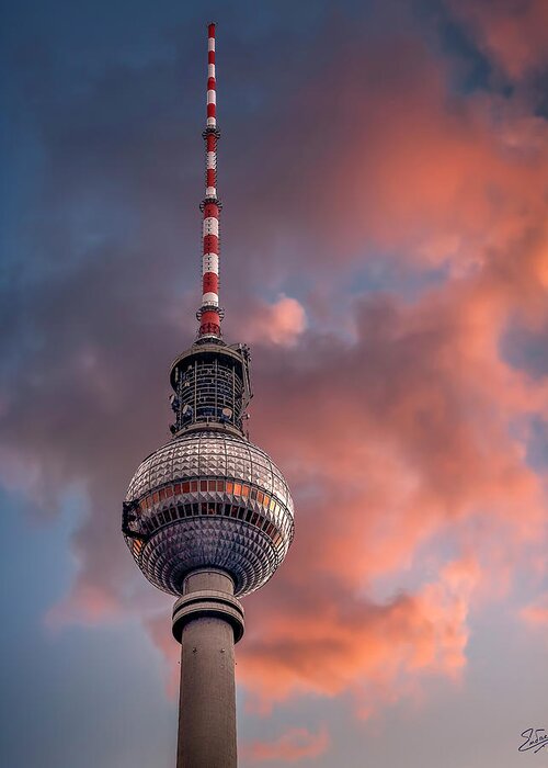 Endre Greeting Card featuring the photograph The Berlin Radio Tower by Endre Balogh