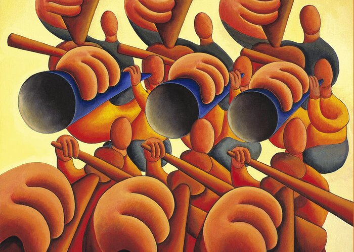 Band Greeting Card featuring the painting The Big Band by Alan Kenny