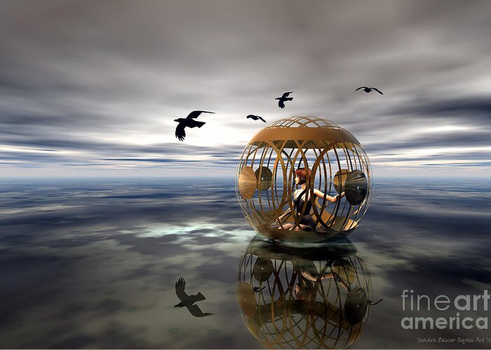 Bryce Greeting Card featuring the digital art The Birdcage by Sandra Bauser