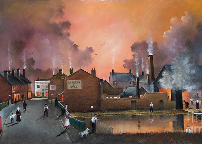 England Greeting Card featuring the painting The Black Country Village - England by Ken Wood