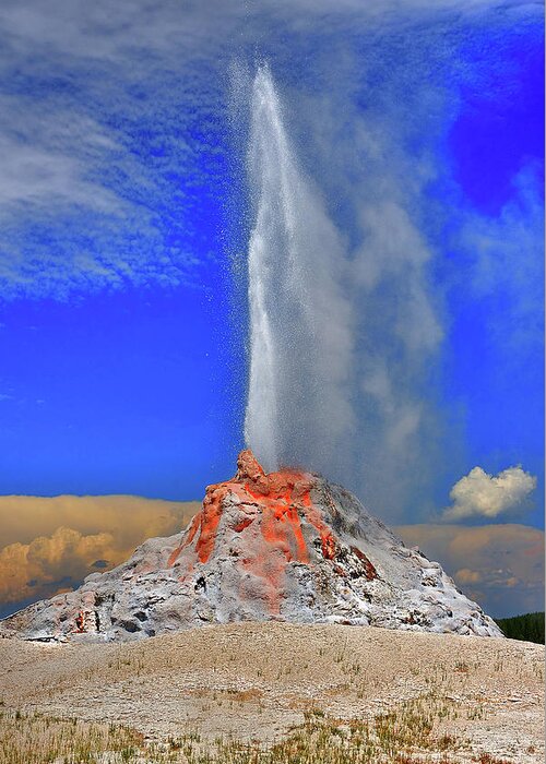 White Dome Geyser Greeting Card featuring the photograph The Bleeding Geyser by Richard J Cassato