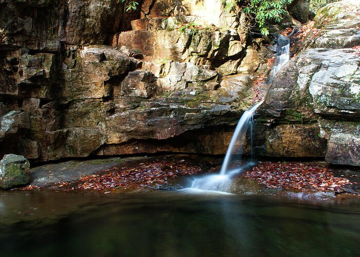 Waterfall Greeting Card featuring the photograph The Blue Hole in November #2 by Jeff Severson
