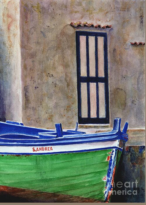 Boat Greeting Card featuring the painting The Boat by Karen Fleschler