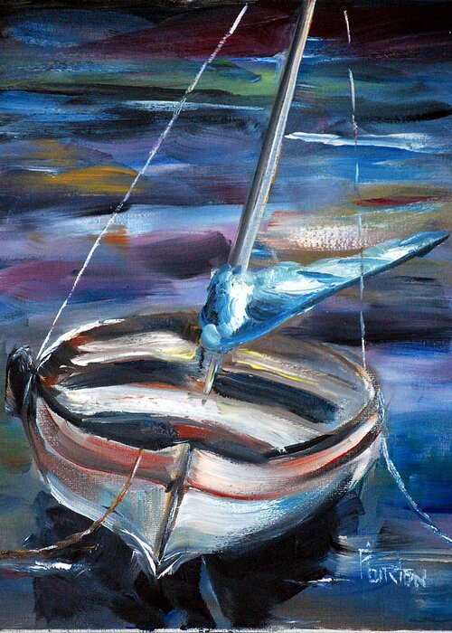 Boat Greeting Card featuring the painting The Boat by Phil Burton
