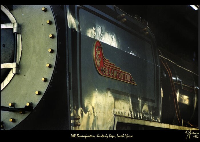 Steam Train. Locomotive Greeting Card featuring the digital art The Braamfontein by Vincent Franco