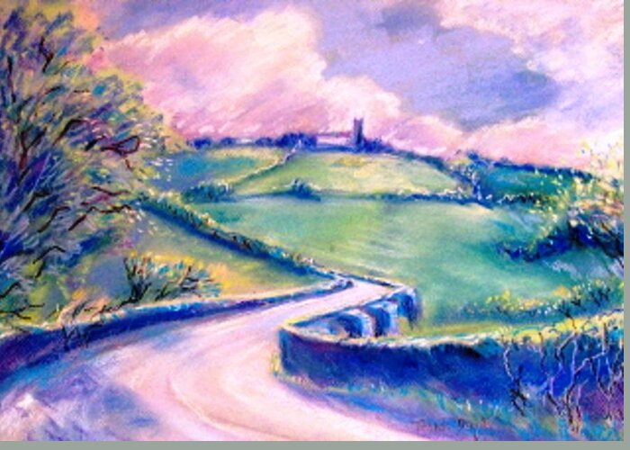 Landscape Greeting Card featuring the painting The Bridge Below Hacketstown by Trudi Doyle
