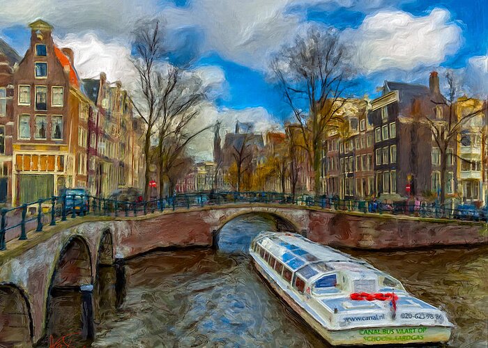Amsterdam Greeting Card featuring the photograph The Bridges of Amsterdam by Juan Carlos Ferro Duque