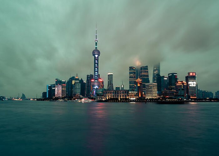 China Greeting Card featuring the photograph The Bund by Nisah Cheatham